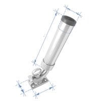 Kamış tutamağı (Güverte Tipi), Inox 316, L232mm, W51mm