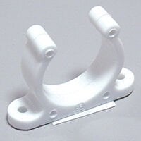 Plastic Support Clip, Screwed, Ø40mm, White