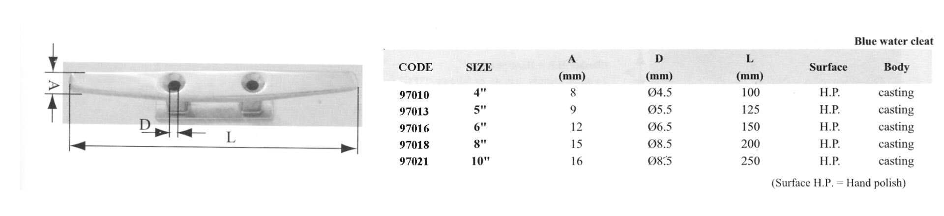Koç Boynuzu, Inox 316, 100mm (4'')