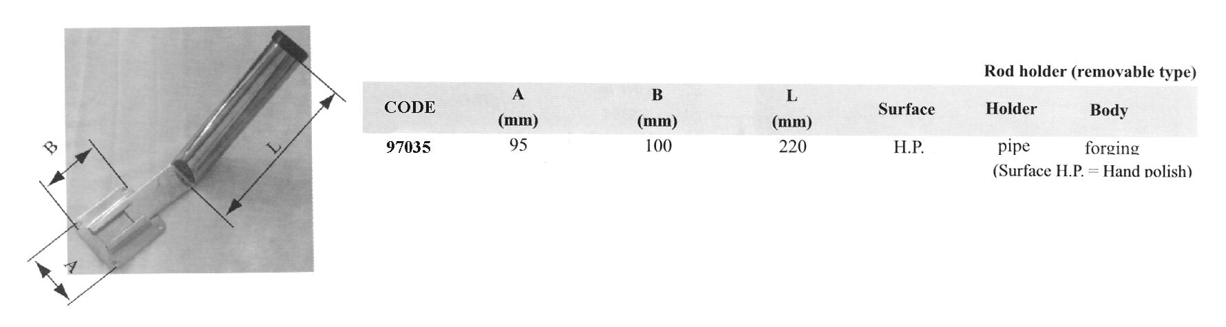 Kamış Yuvası, Portatif, Inox 304, Ç.ø44mm, Plaka 94,8x101,6mm