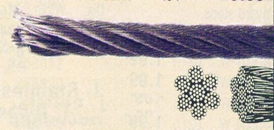 WIRE ROPE , AISI 316, 7*19 W/ PVC COATING 4-8MM