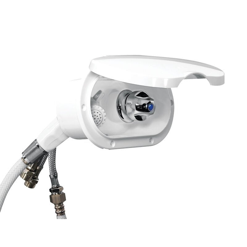 Case w/Wh.Shower, Cold Wat.Tap, 3m Hose, w/Lid, White