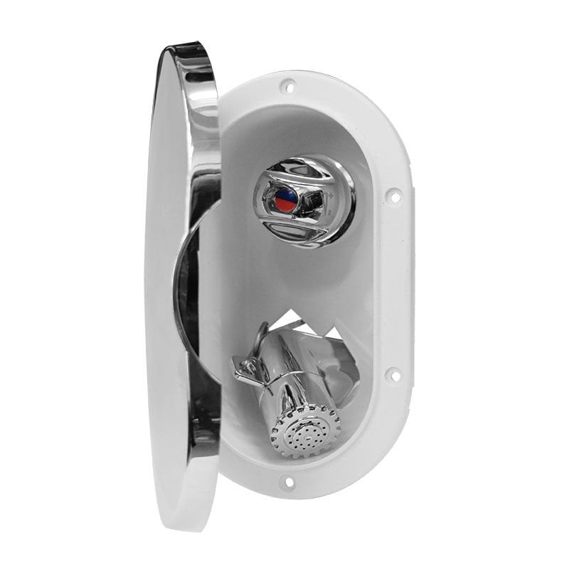 Case w/Chr.Shower, Mixer Tap, 3m Hose, w/Lid, Chrome