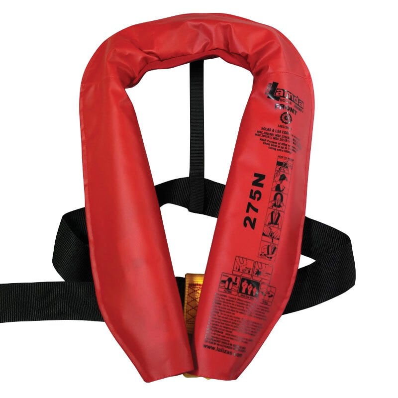 LALIZAS Inflatable Lifejacket Lamda, Auto, 275N, w/ Zipper, SOLAS/MED-MER