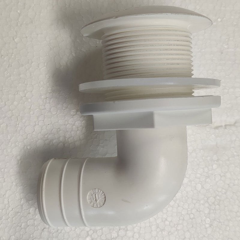 Bulk Packaging for OEM, Thru-Hull Elbow 90°, for Hose Ø38mm, White, ISO