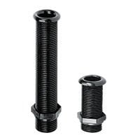 Thru-Hull Threaded,w/Stand. Flange, 1'',Int.Ø25mm,L76mm,Black