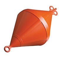 Mooring Buoy Bi-Conical, Plastic, Ext.Ø280mm, Orange