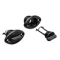 Drain Socket, w/Captive Plug, Oval 54x33mm, Black