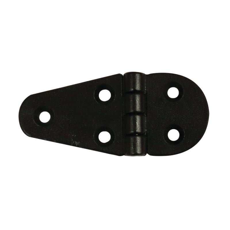 Hinge Polyamide, Semi-Oval, 90x40x4.5mm, Black