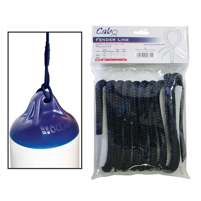 CABO Usturmaça Halatı-İki Kollu,Kasalı,Ç:12Mm,B:3M,Pol. Siyah K.Mavi