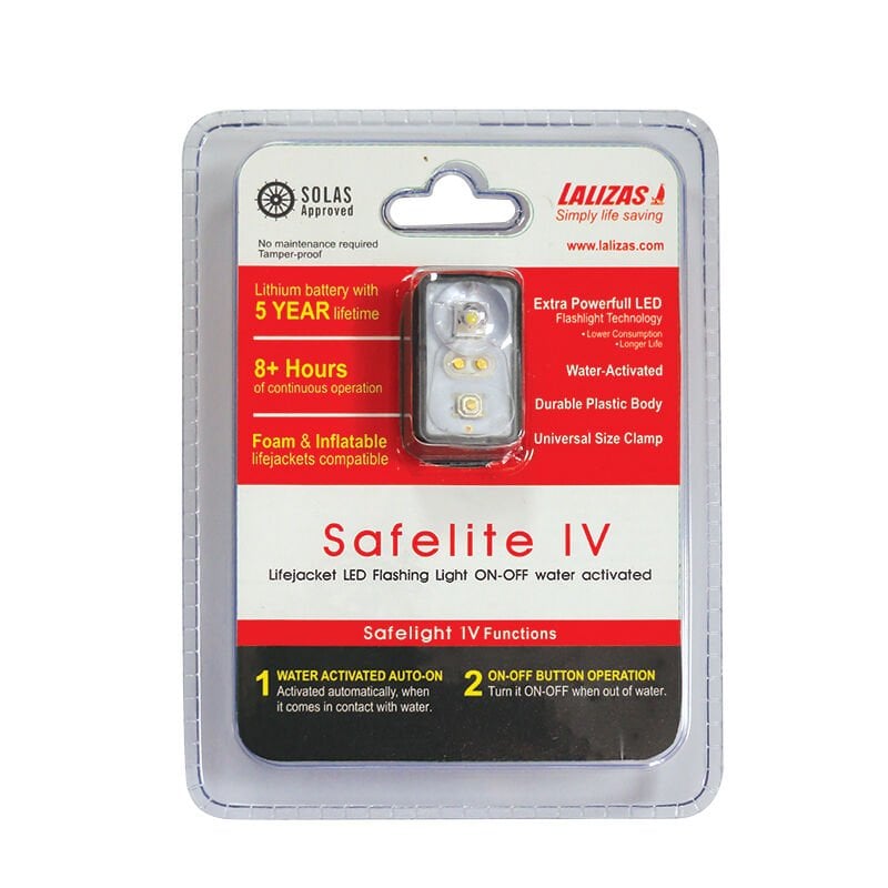 LALIZAS Lifejacket LED flashing light ''Safelite  IV'' ON-OFF water activated, SOLAS/MED/USCG-MER/TC(B