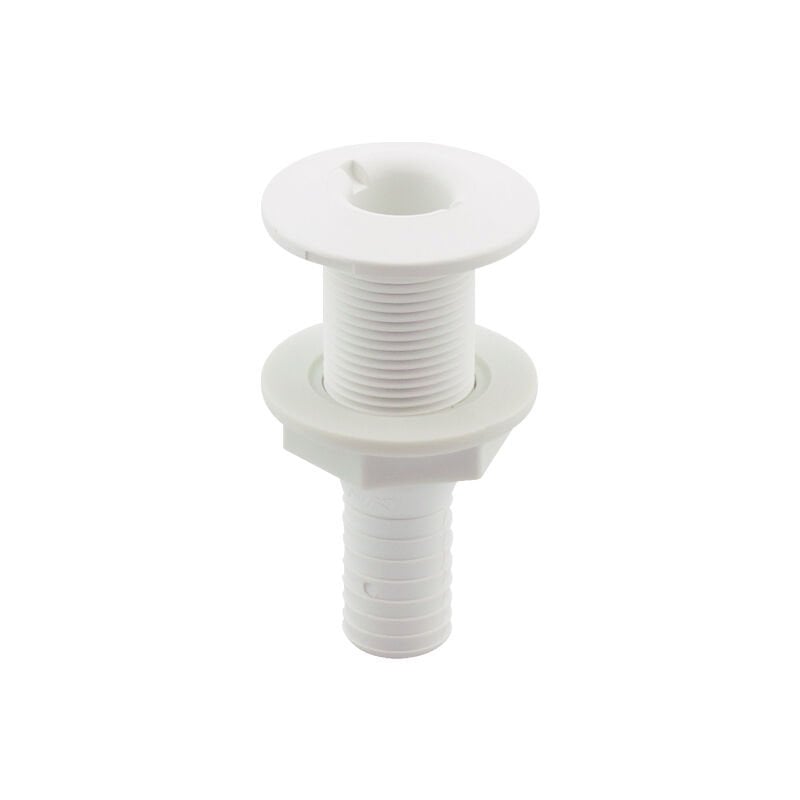 Thru-Hull Fitting 3/4'', w/Hose Barb Ø19mm, White