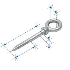 Gözlü Ağaç Vidası, Inox 316, 6x100Mm