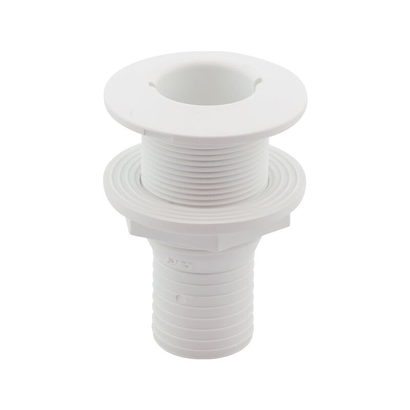 Thru-Hull Fitting 1 1/2'', w/Hose Barb Ø38mm, White