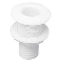 Thru-Hull Fitting 1/2'', w/Hose Barb Ø13mm, White