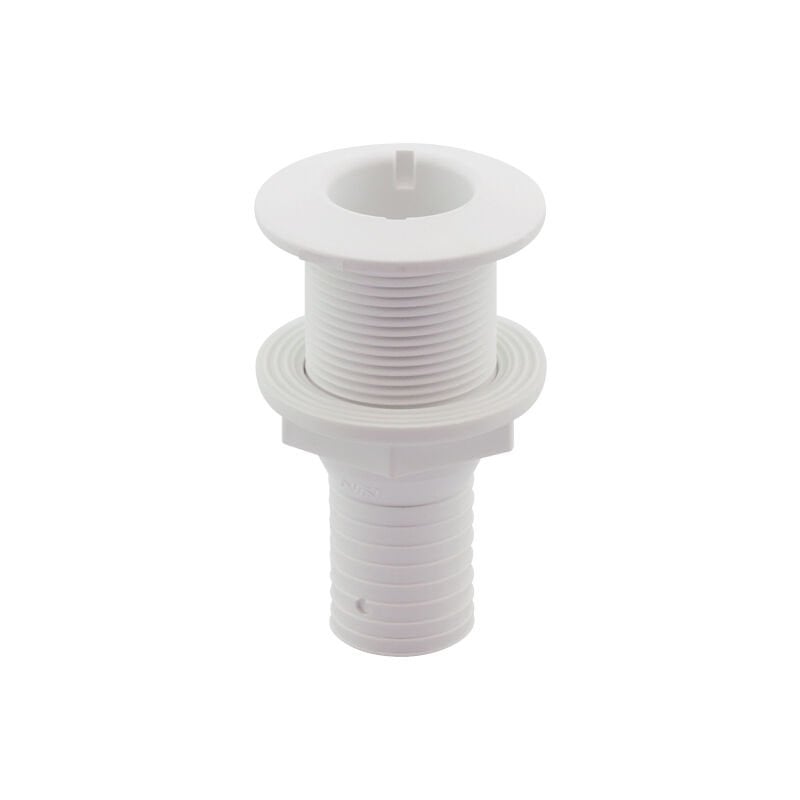 Thru-Hull Fitting 1 1/4'', w/Hose Barb Ø32mm, White