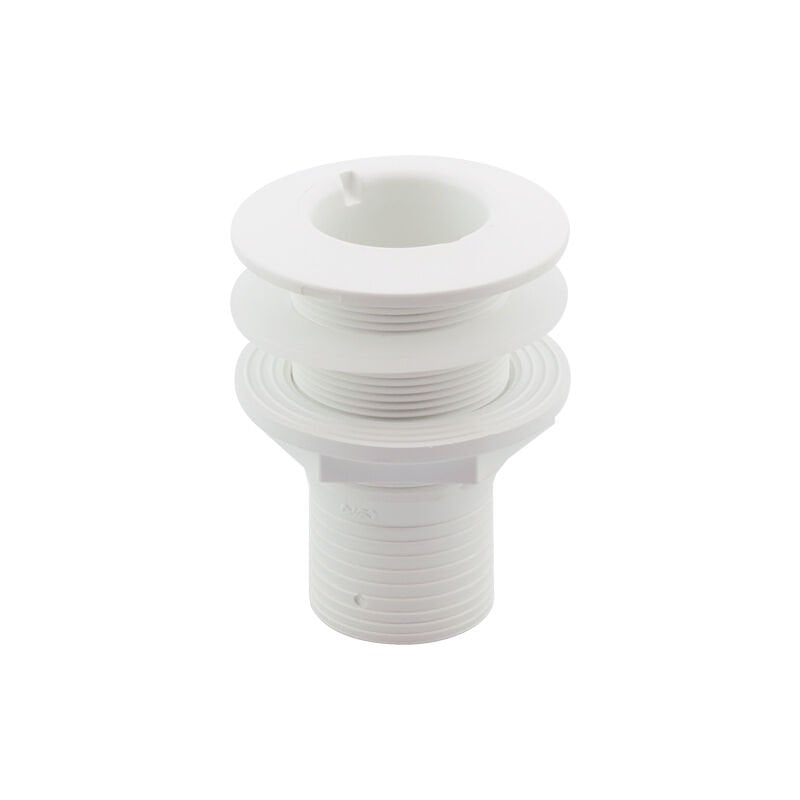 Thru-Hull Fitting 2'', w/Hose Barb Ø51mm & Washer, White, ISO
